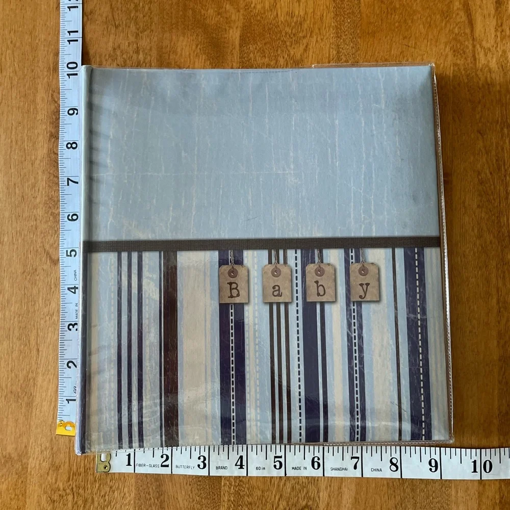 Vintage Blue Striped Baby Photo Album By Pioneer